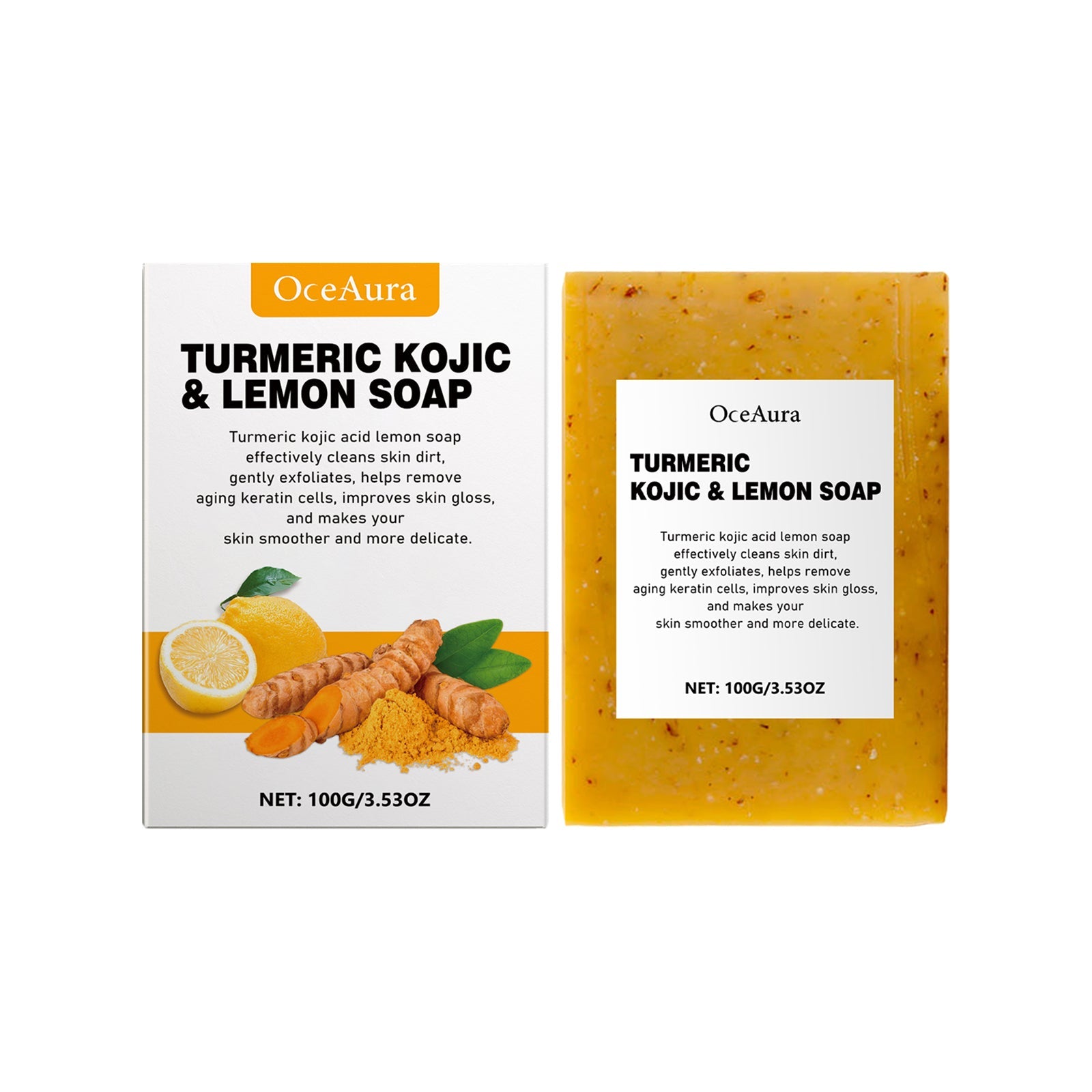 Lemon Turmeric Soap Gentle Cleansing for Face and Body