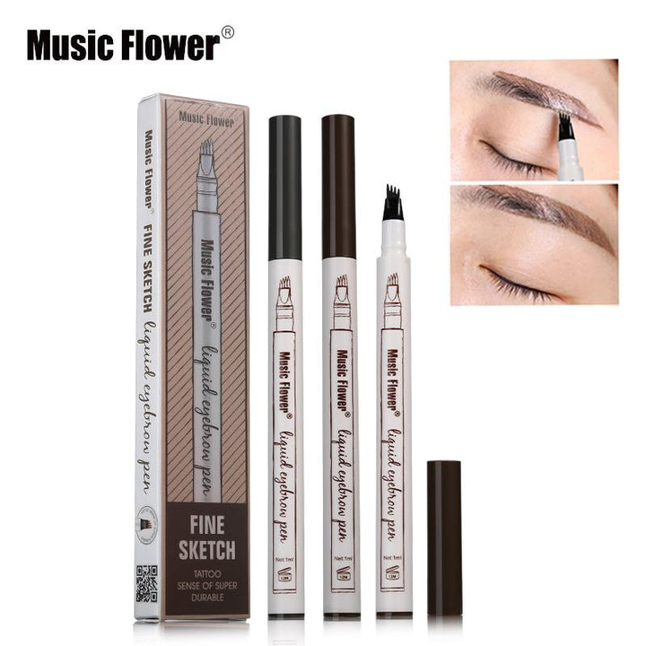 Music Flower Liquid Eyebrow Pen Waterproof Long Lasting Makeup