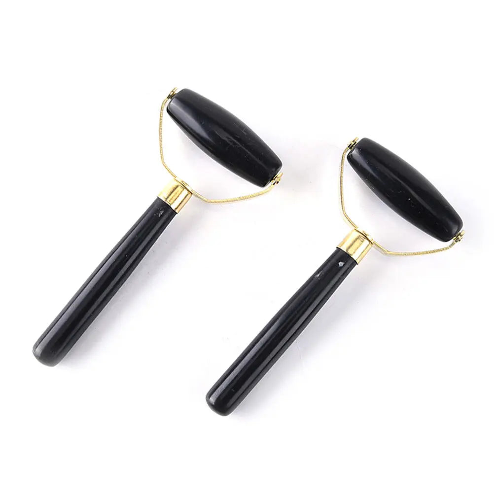 Natural Obsidian Quartz Face Roller Anti Wrinkle Beauty Massage Tool