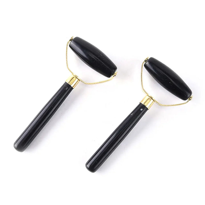 Natural Obsidian Quartz Face Roller Anti Wrinkle Beauty Massage Tool