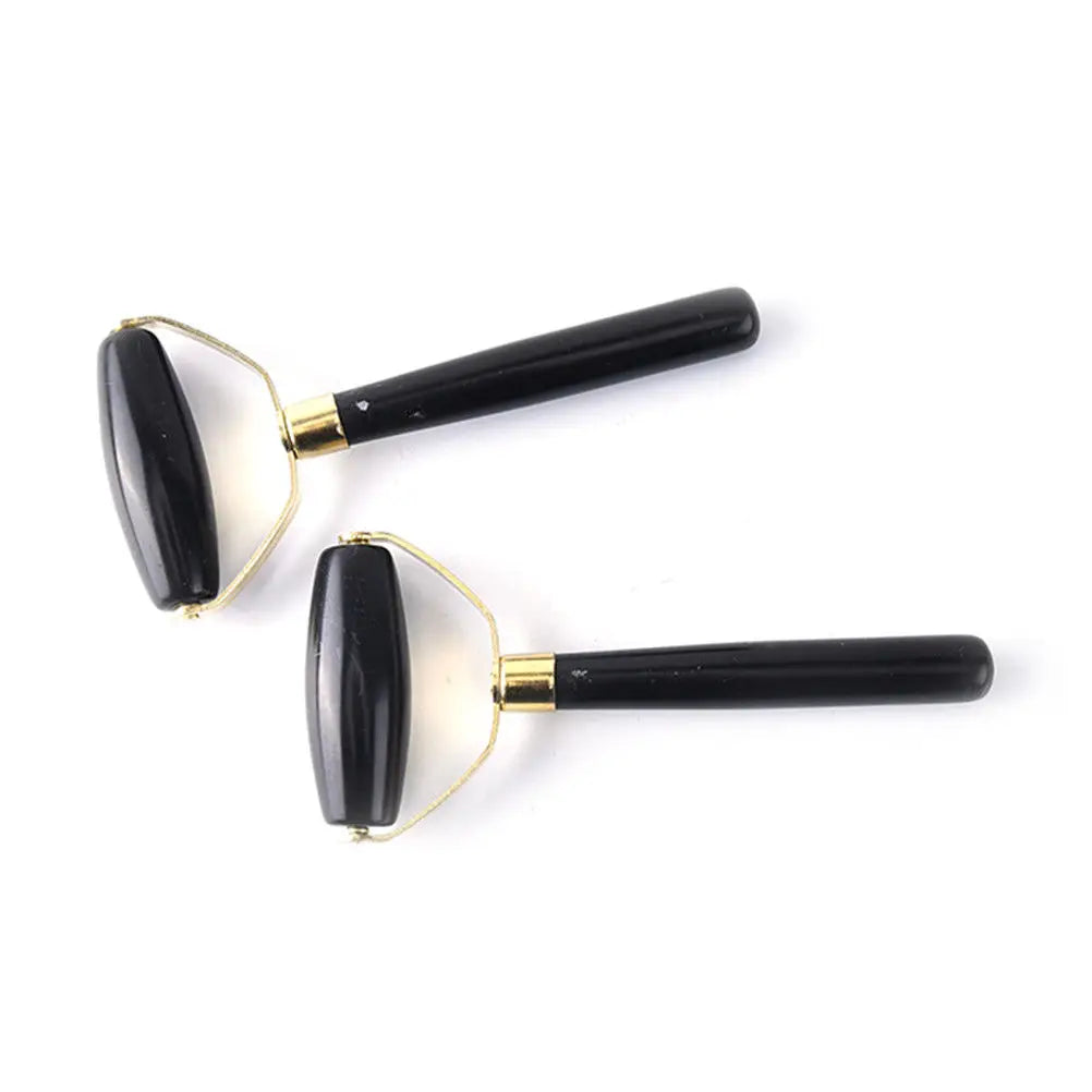 Natural Obsidian Quartz Face Roller Anti Wrinkle Beauty Massage Tool