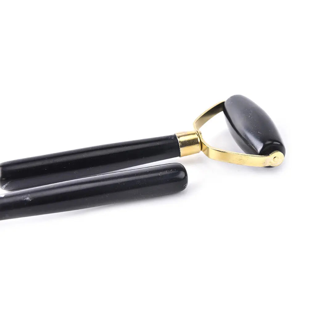 Natural Obsidian Quartz Face Roller Anti Wrinkle Beauty Massage Tool