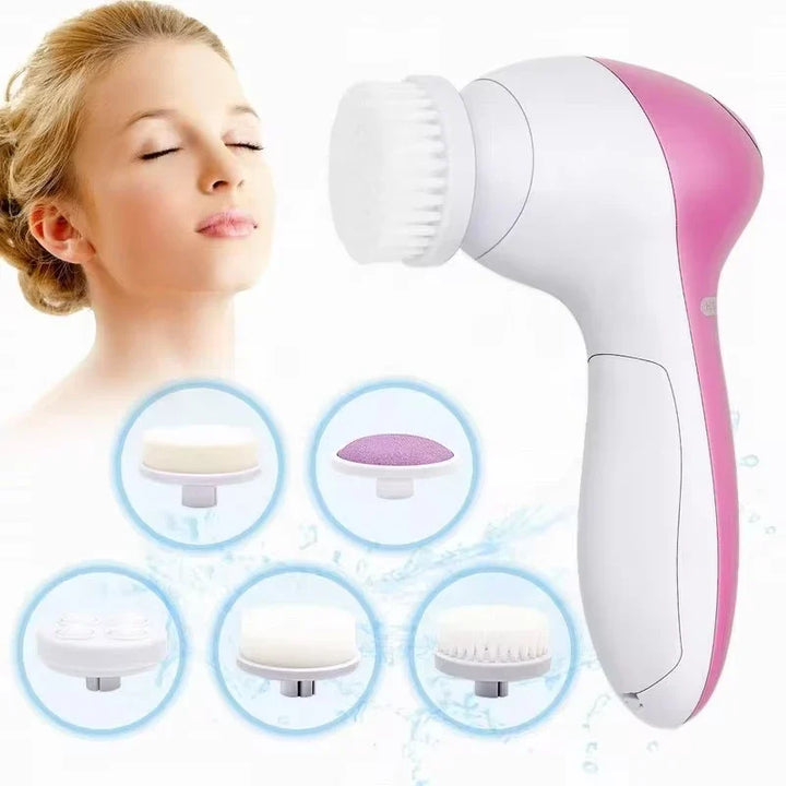 5 in 1 Electric Facial Cleansing Brush Blackhead Remover Tool