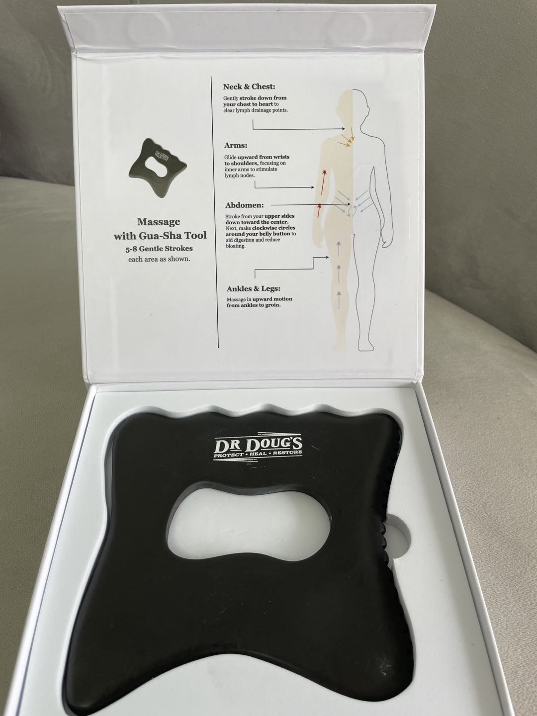 Stone Gua Sha Set for Lymphatic Massage Face Neck Body