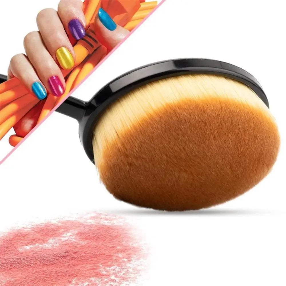 5 Piece Oval Makeup Brush Set Portable Foundation Blending Tool