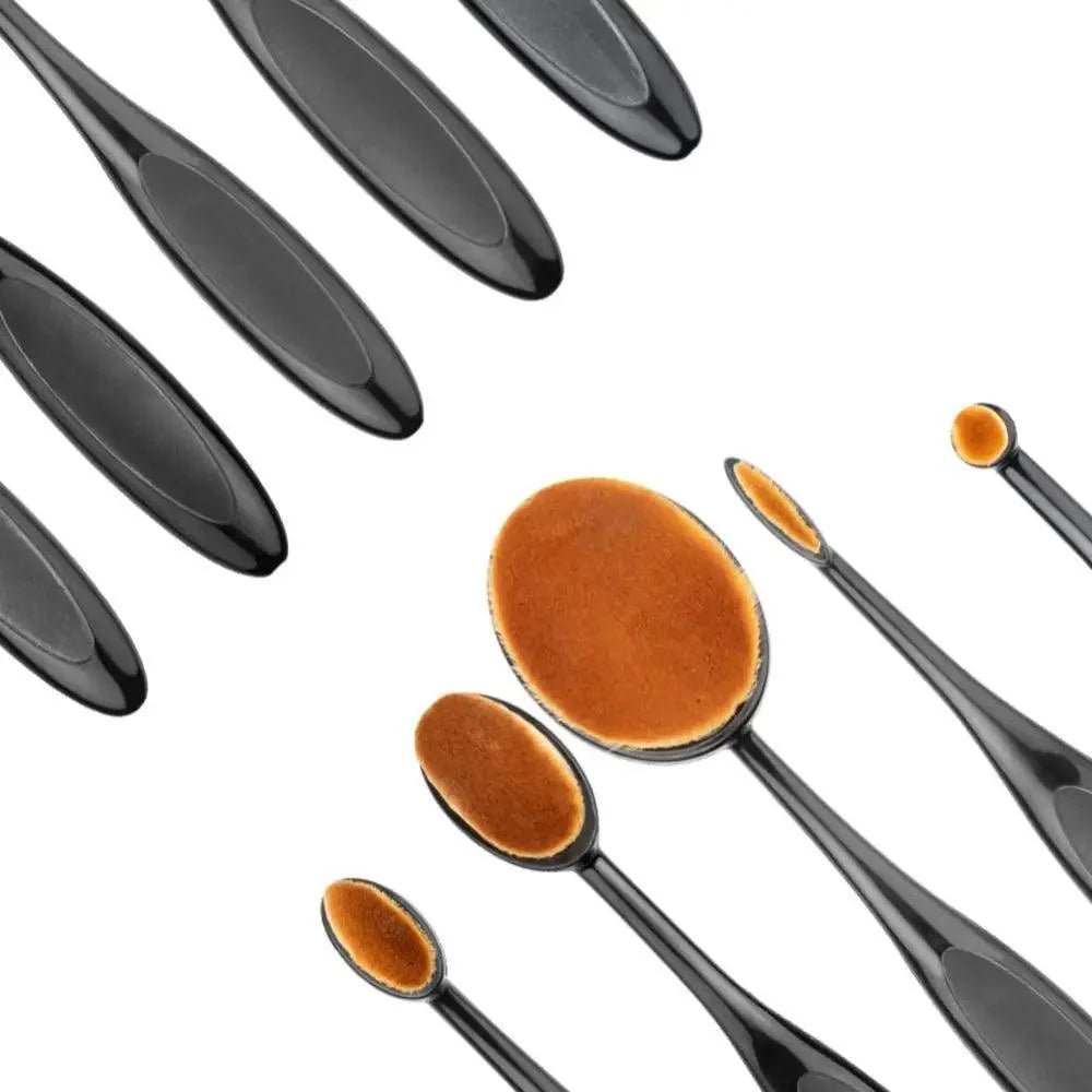 5 Piece Oval Makeup Brush Set Portable Foundation Blending Tool