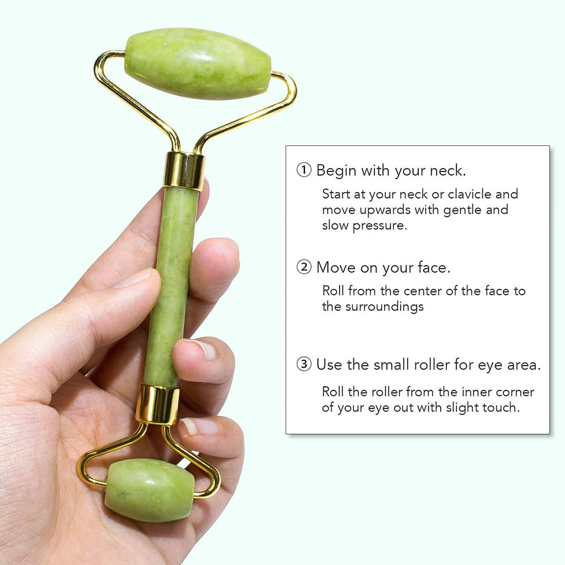 Jade Roller & Gua Sha Set Facial Beauty Tools Face Roller Skin Massager