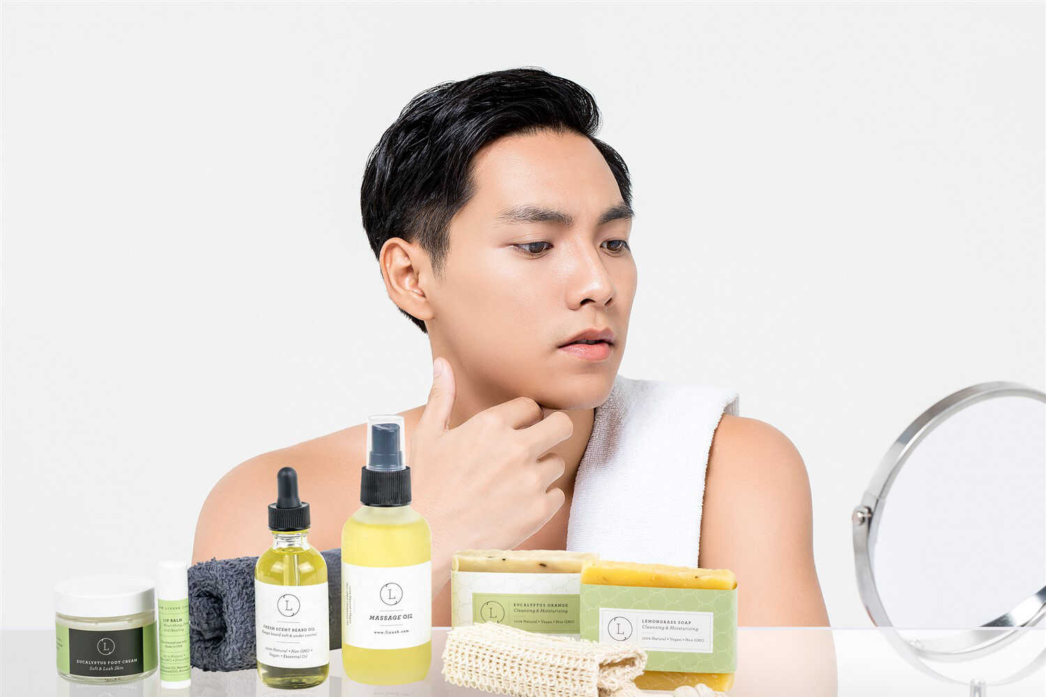 Natural Skincare Set Eucalyptus Bath Body Men Grooming Kit
