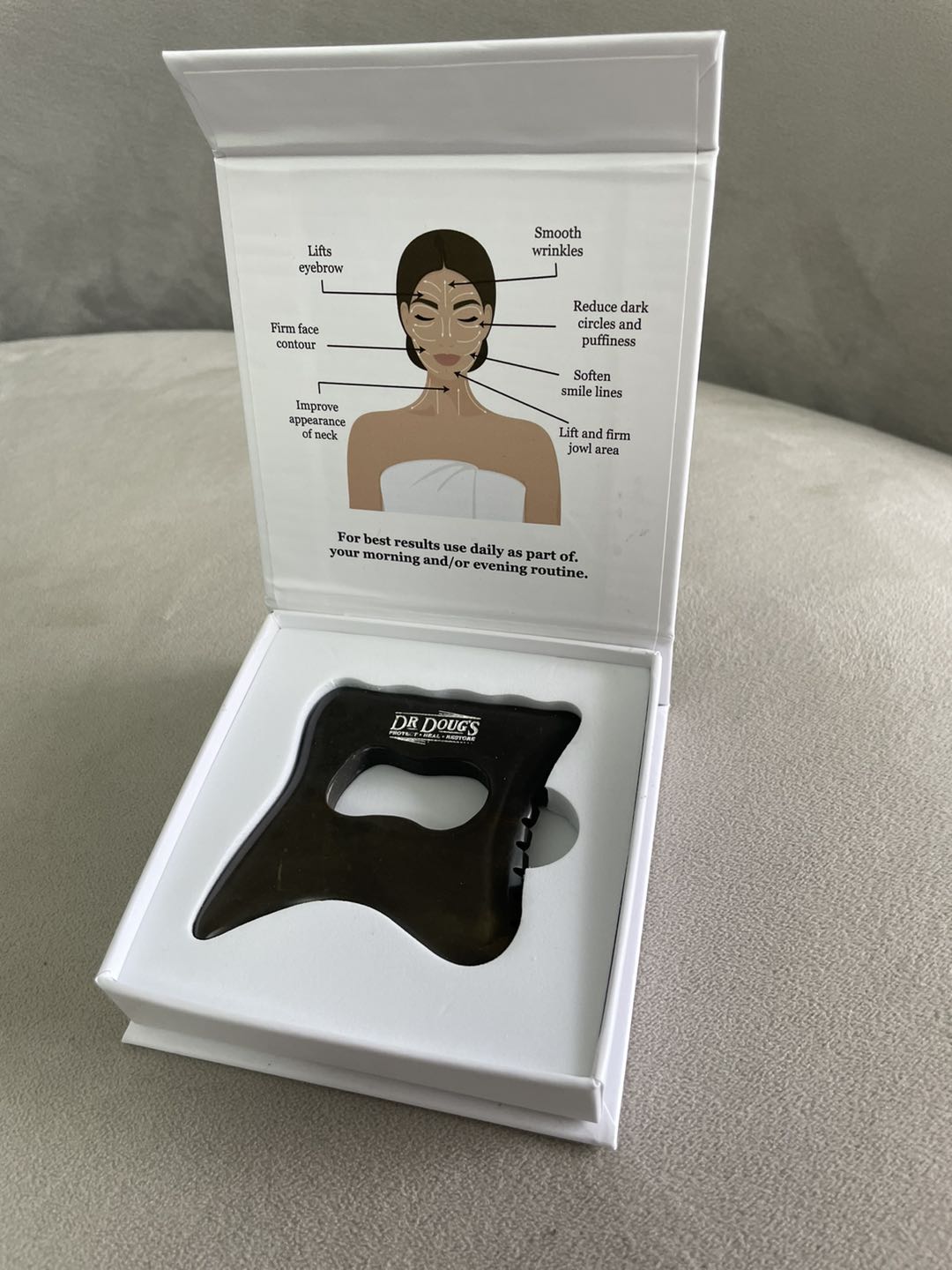 Stone Gua Sha Set for Lymphatic Massage Face Neck Body