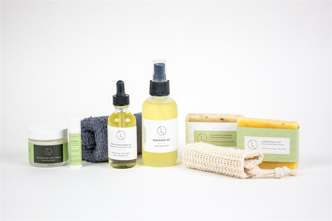 Natural Skincare Set Eucalyptus Bath Body Men Grooming Kit