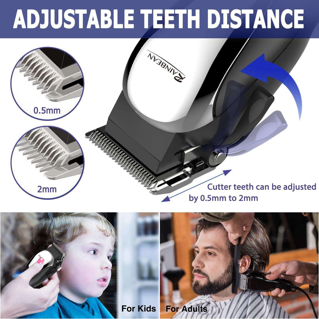 Professional Corded Hair Clippers – 7-in-1 Men's Grooming Kit